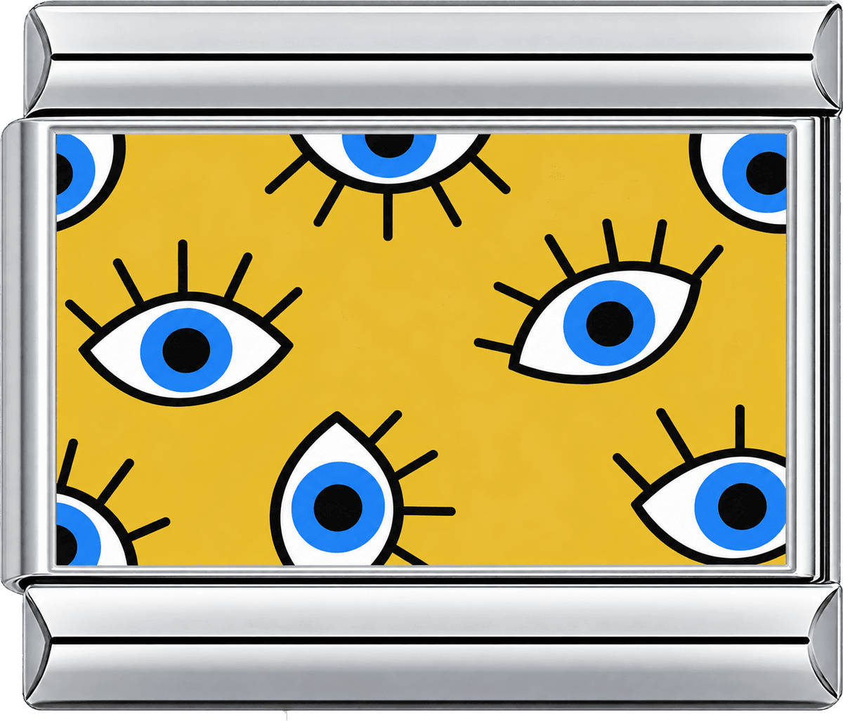 Yellow Evil Eye Pattern Single Charm