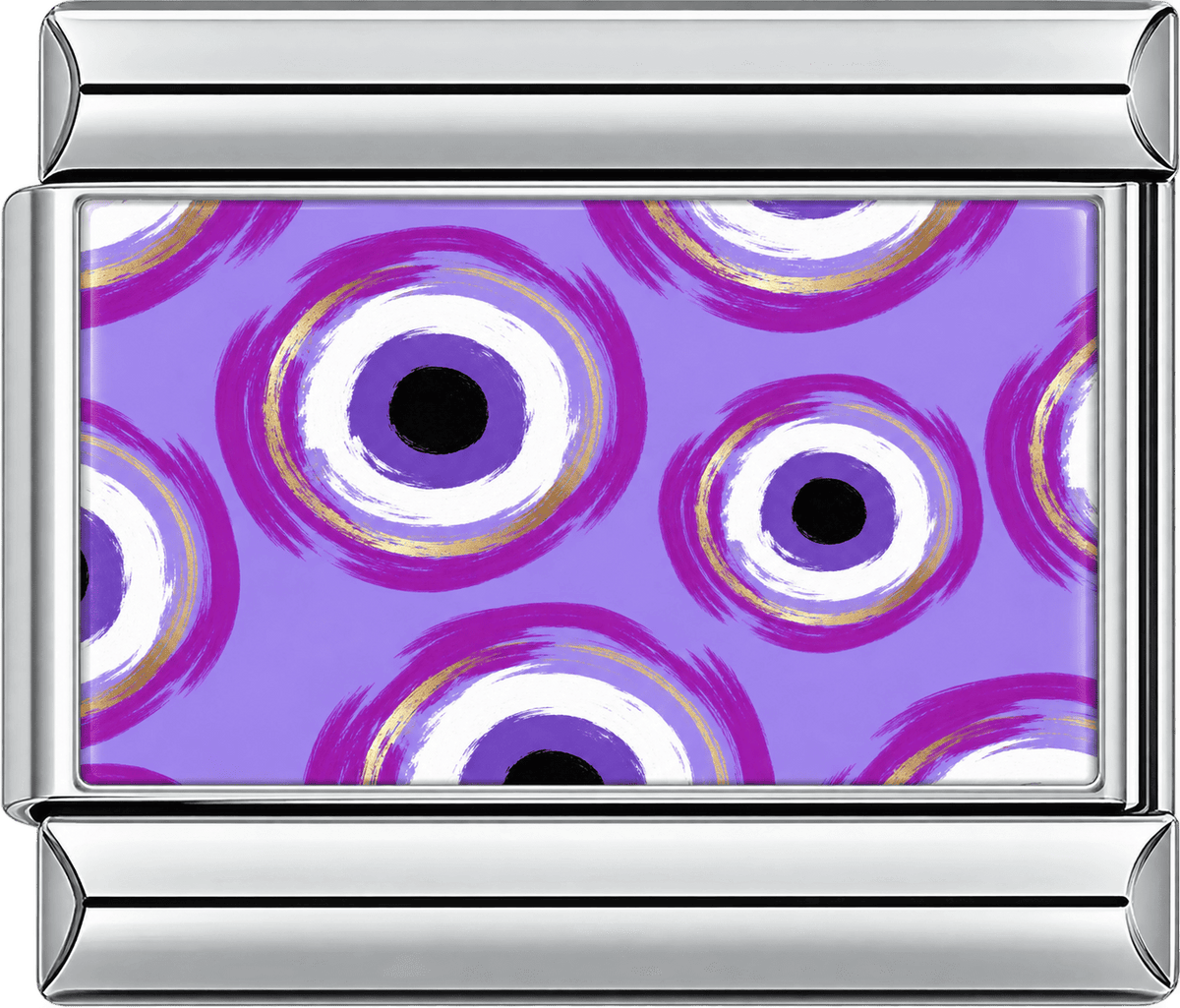 Purple Evil Eye Pattern Single Charm
