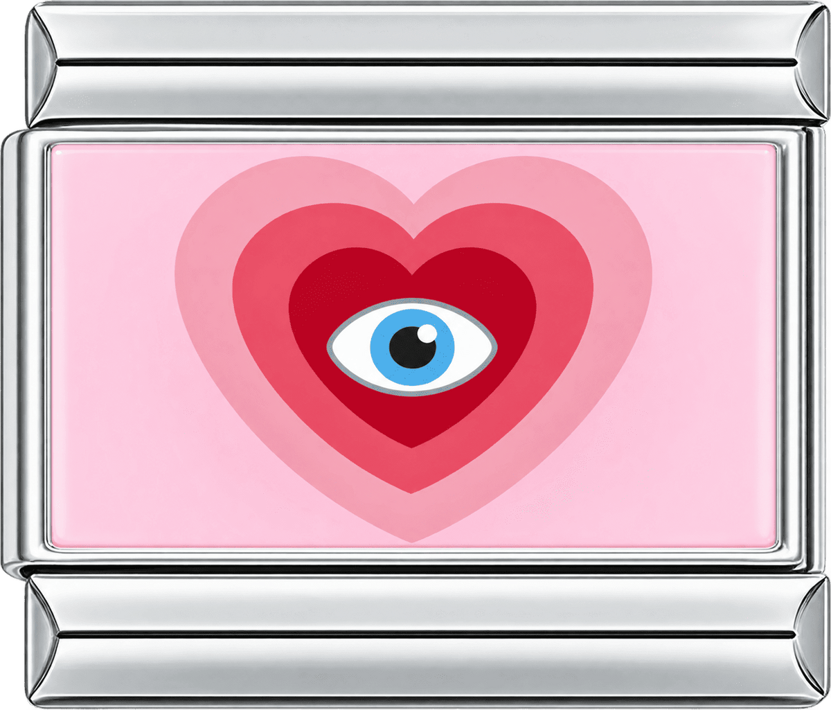 Layered Heart Evil Eye Single Charm