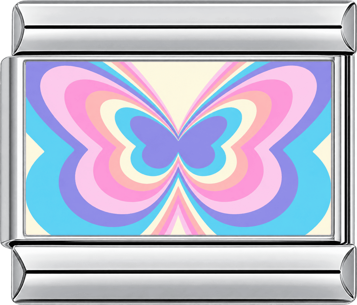 Pastel Rainbow Butterfly Waves Single Charm