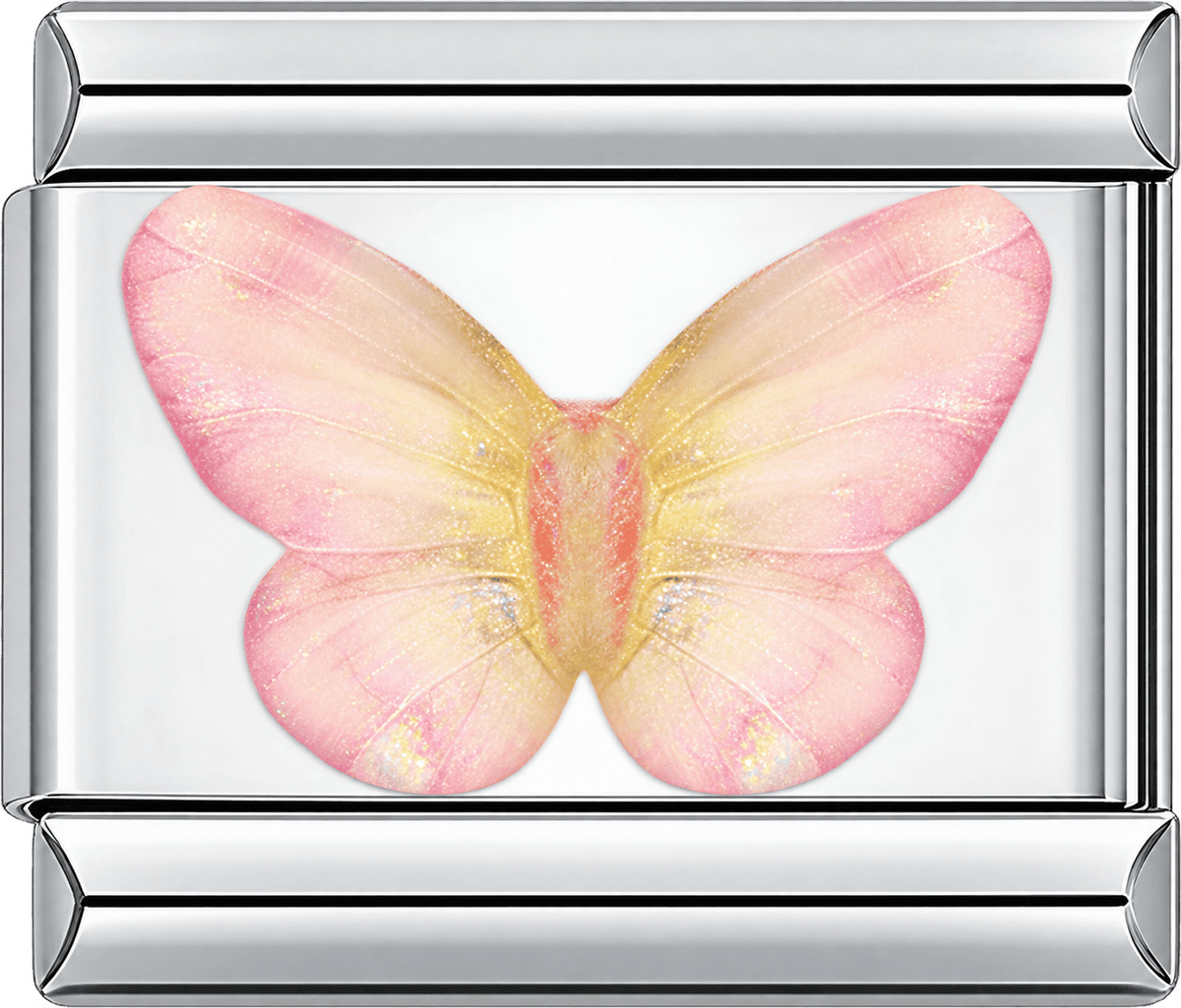 Pink Gold Glitter Butterfly Single Charm