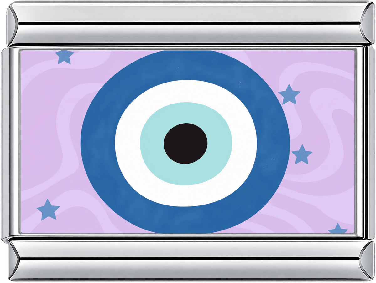 Lavender Star Evil Eye Single Charm