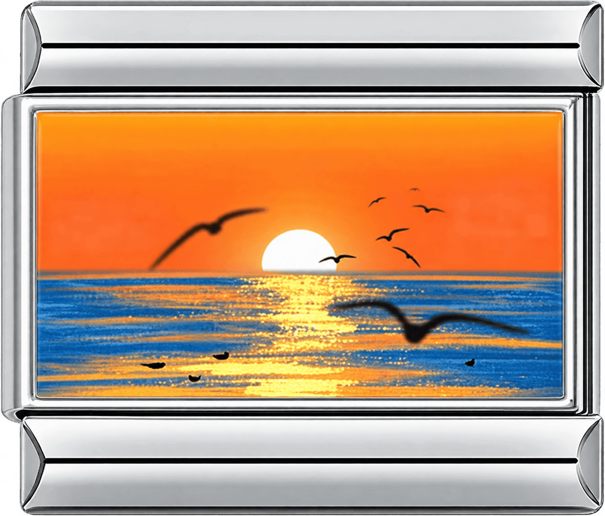 Golden Sunset Seabirds Single Charm