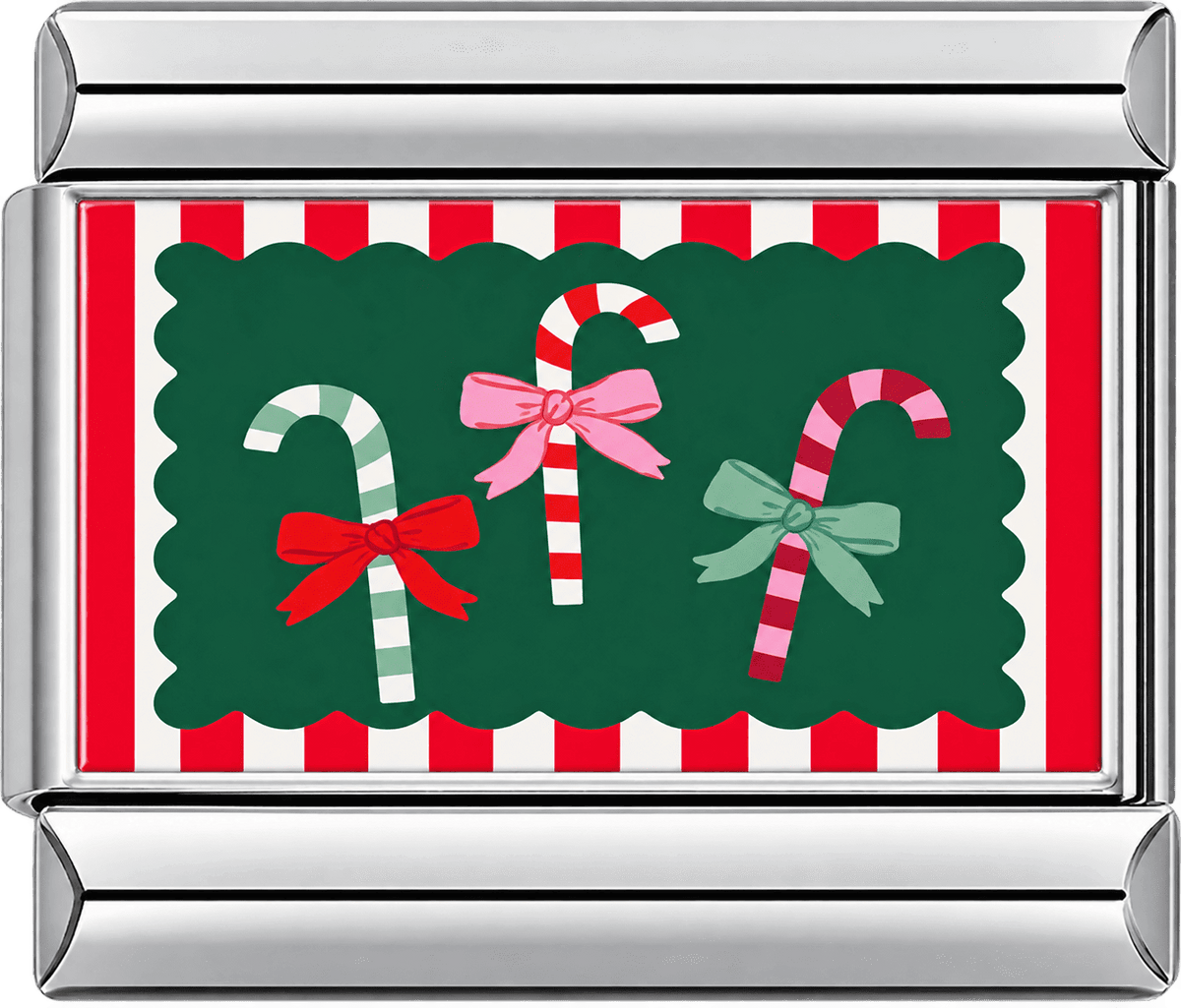 Triple Bow Candy Cane Single Charm