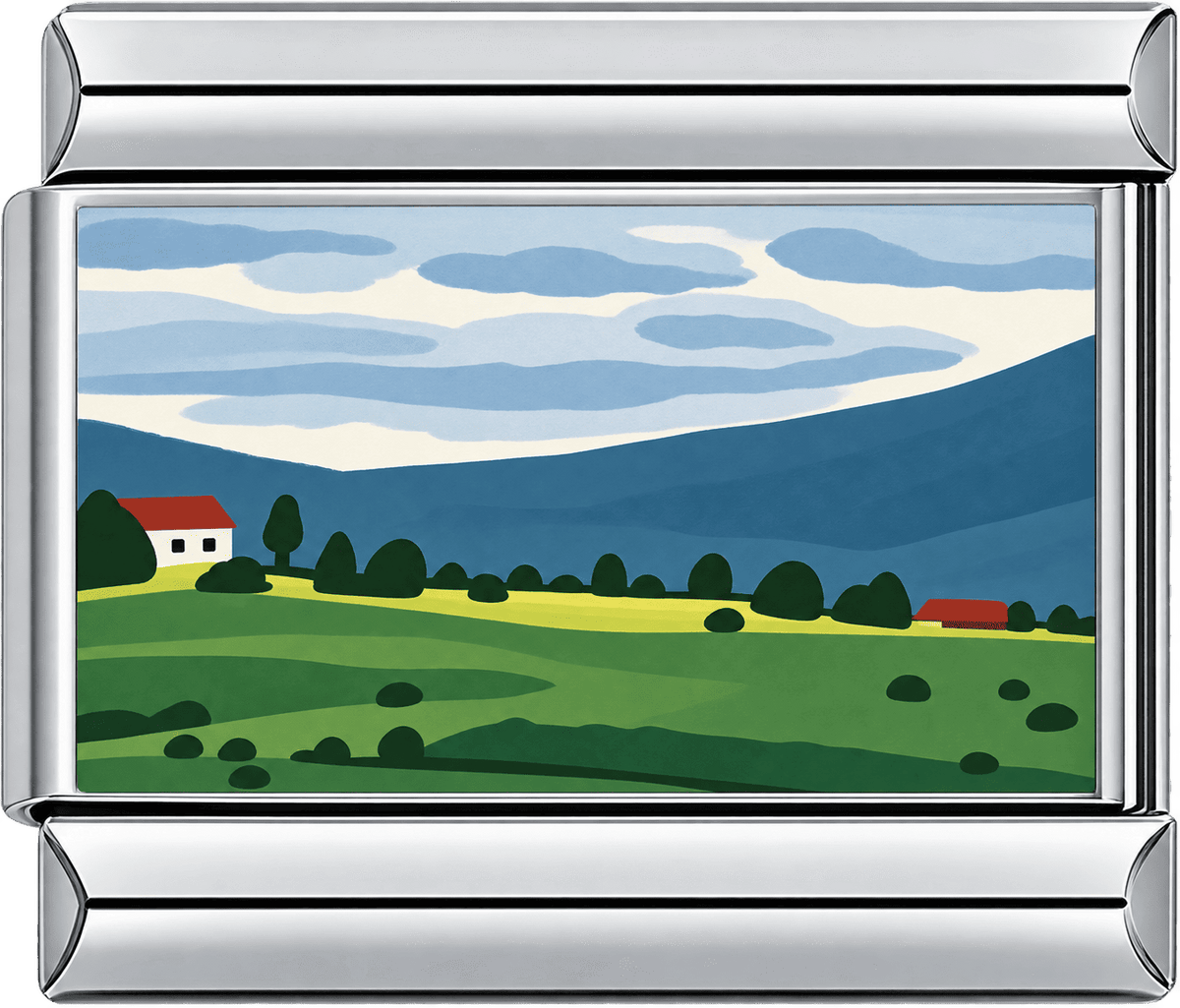 Blue Valley Red Roof Cottage Single Charm