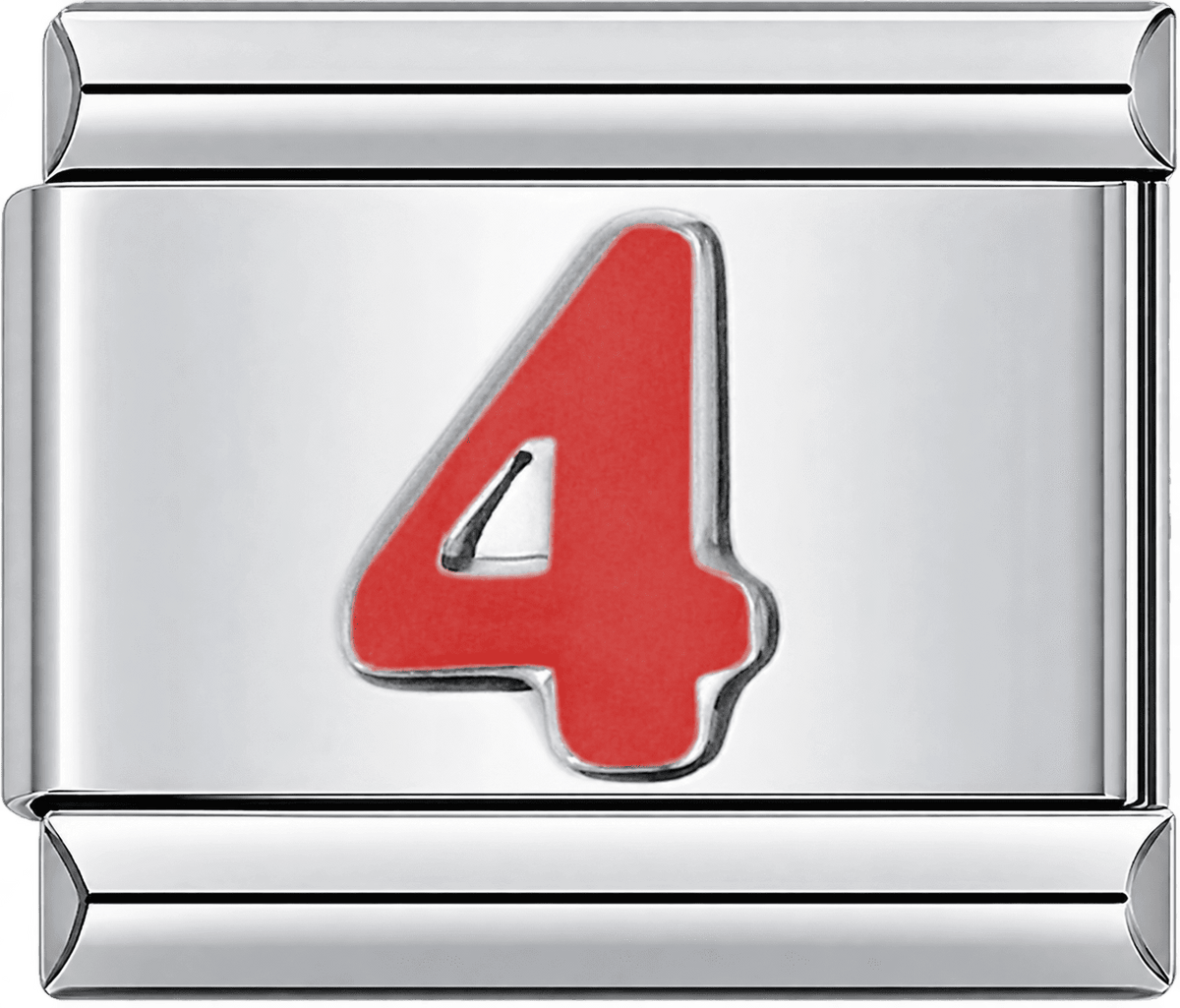 Red Number 4 Single Charm