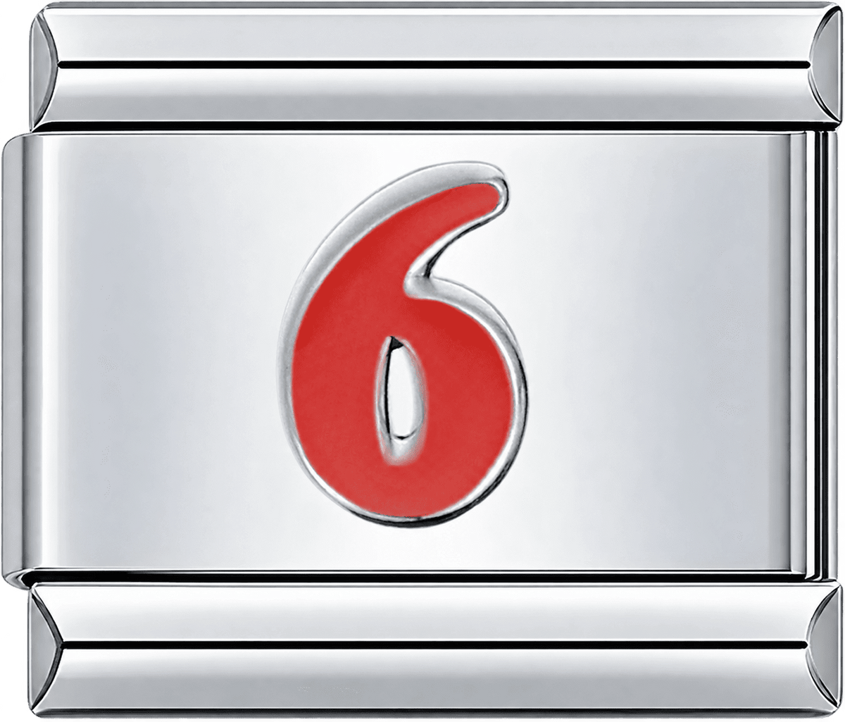 Red Number 6 Single Charm