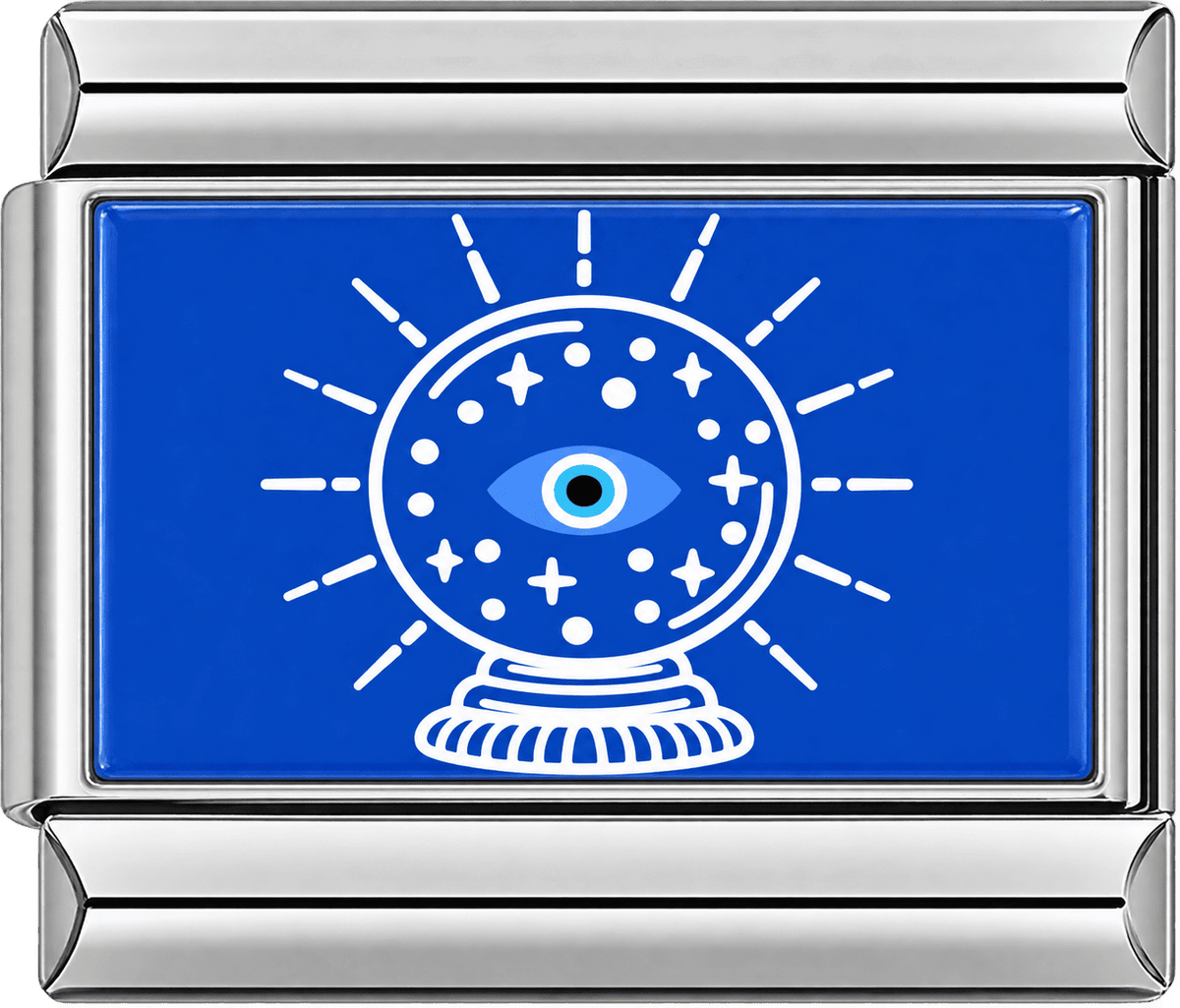 Crystal Ball Evil Eye Single Charm