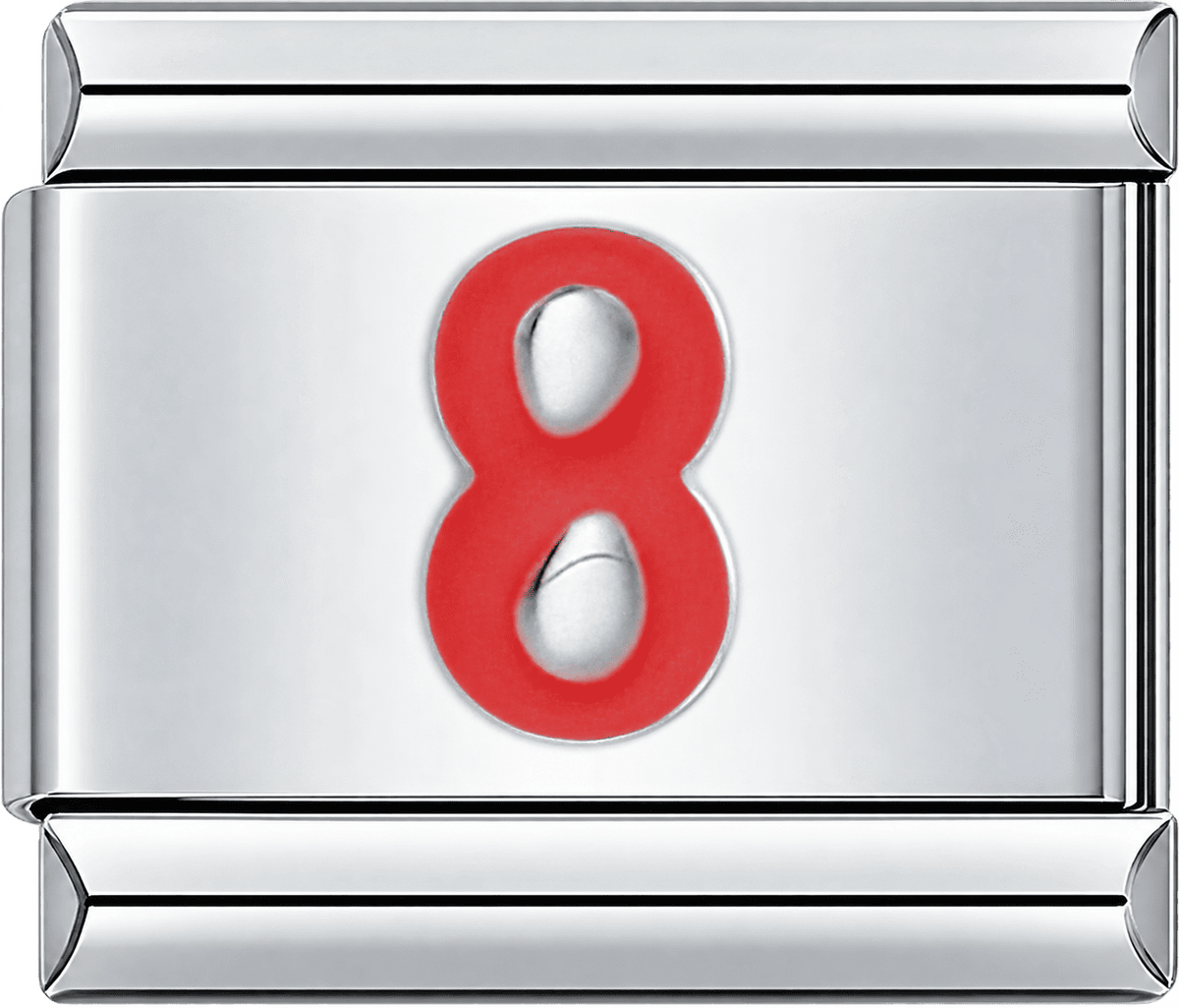 Red Number 8 Single Charm