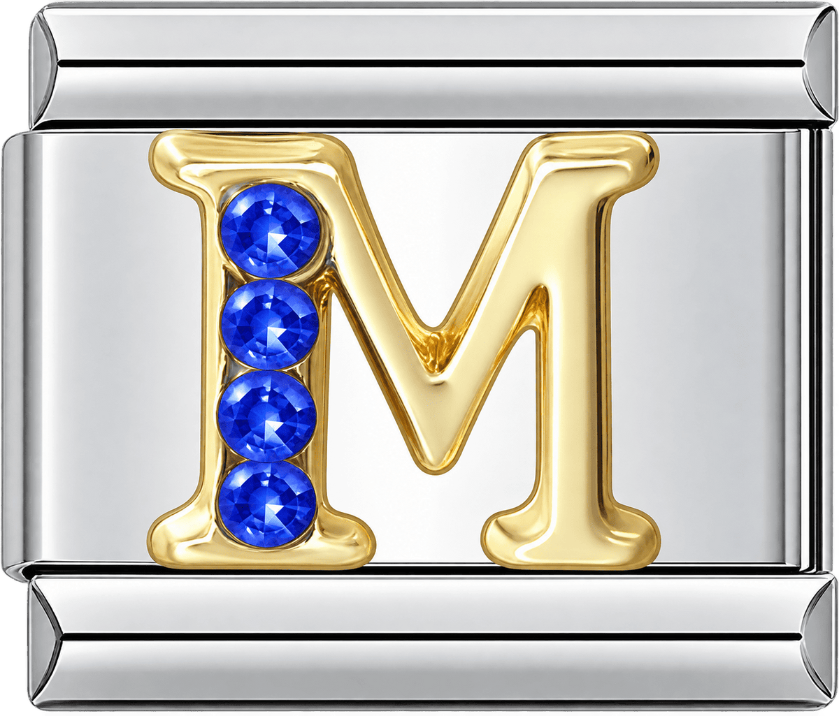 Gold Letter M Single Charm