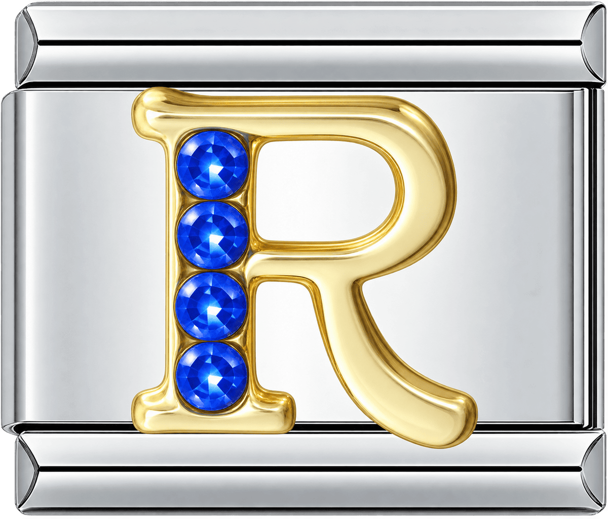 Gold Letter R Single Charm
