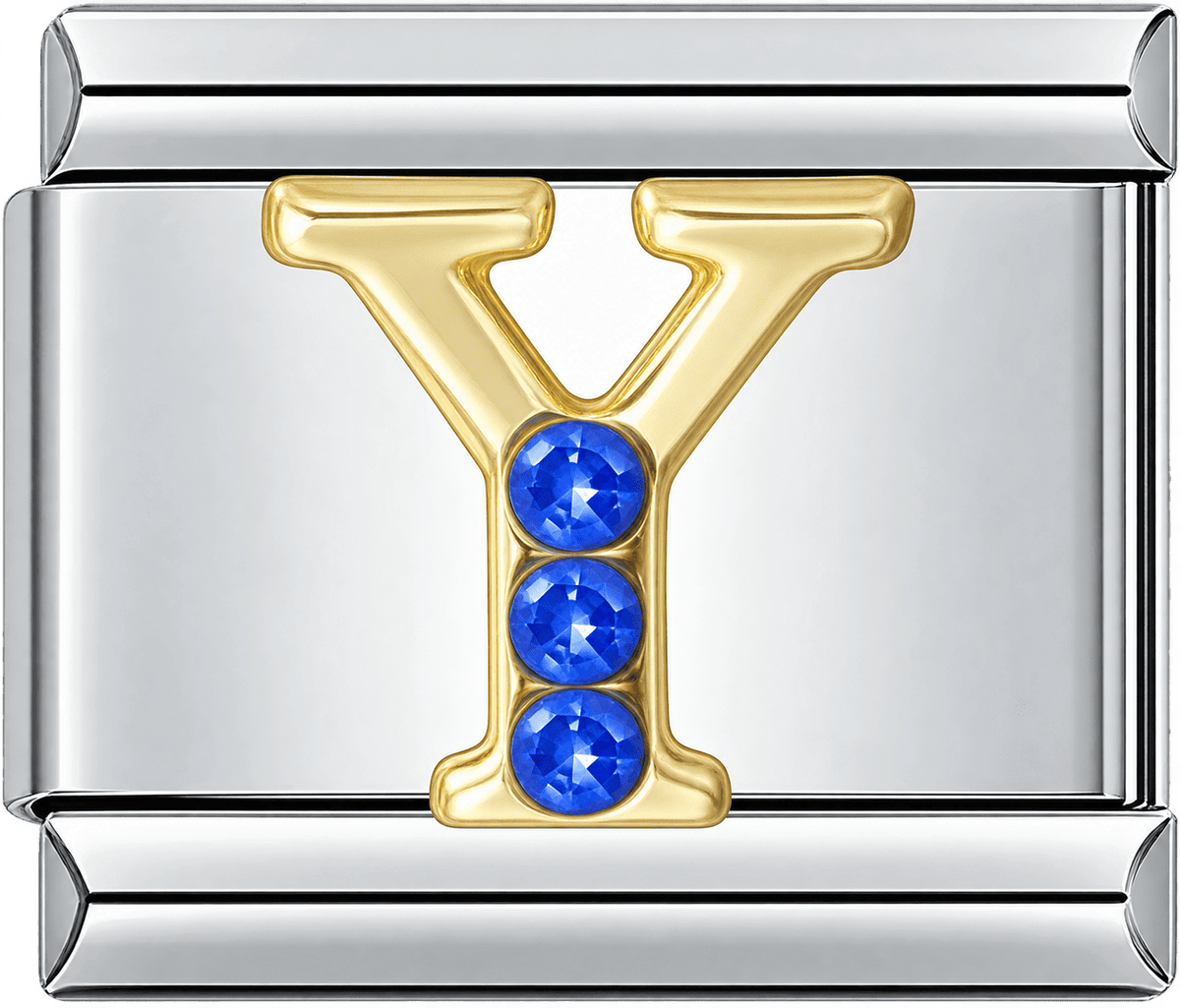 Gold Letter Y Single Charm