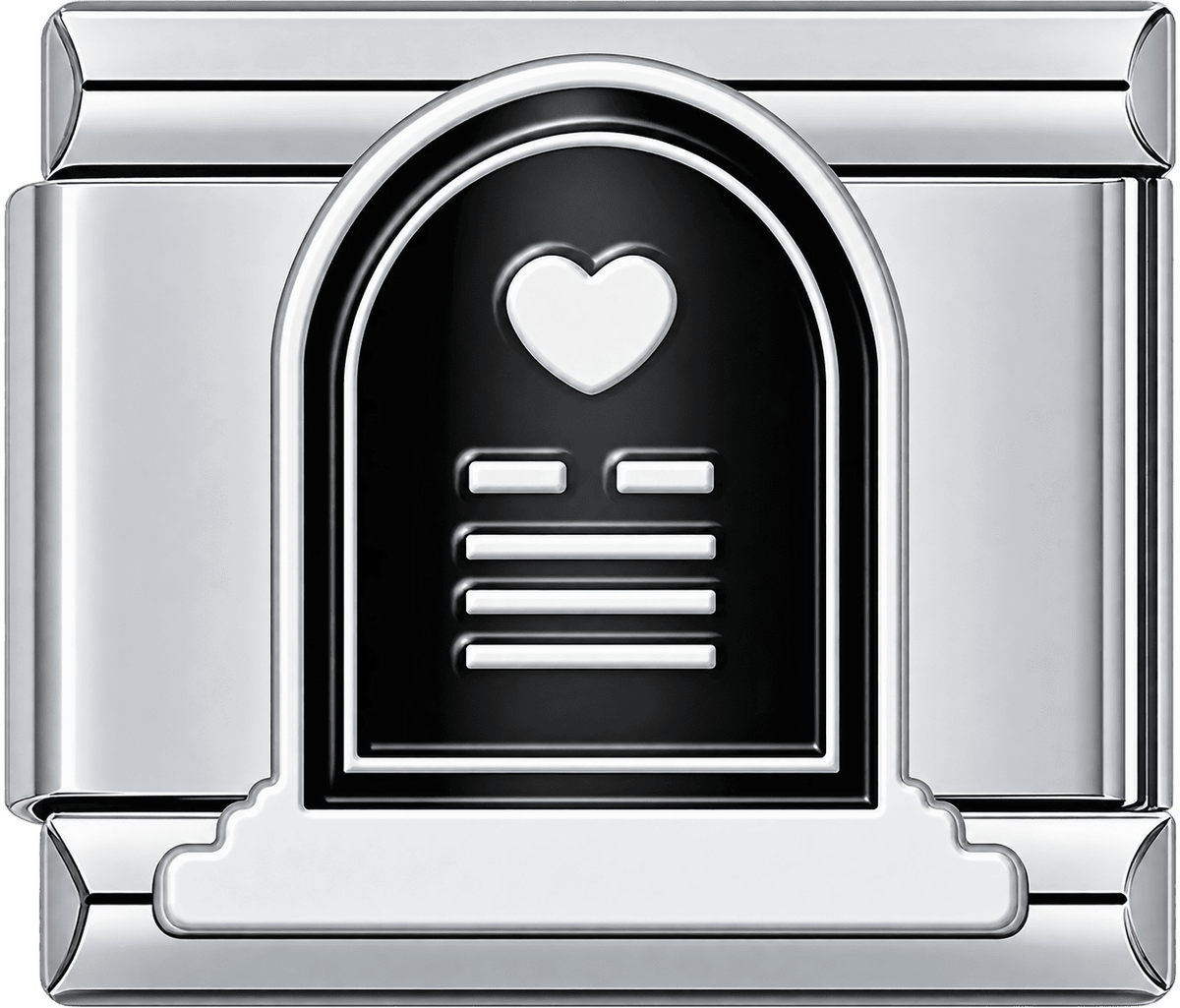 Heart Tombstone Halloween Single Charm