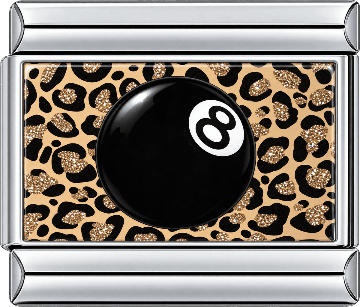 Leopard 8 Ball Single Charm