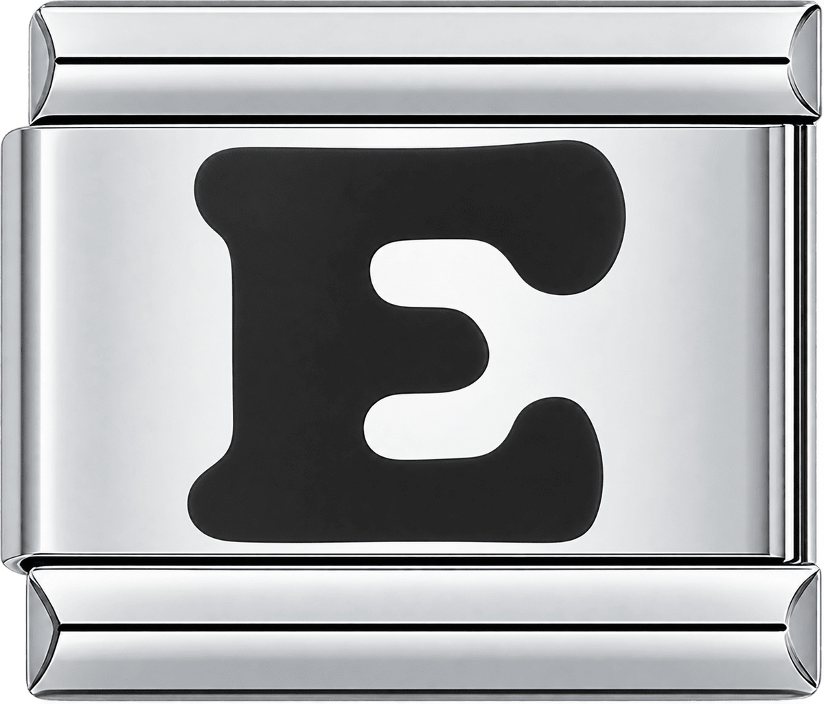 Black Letter E Single Charm