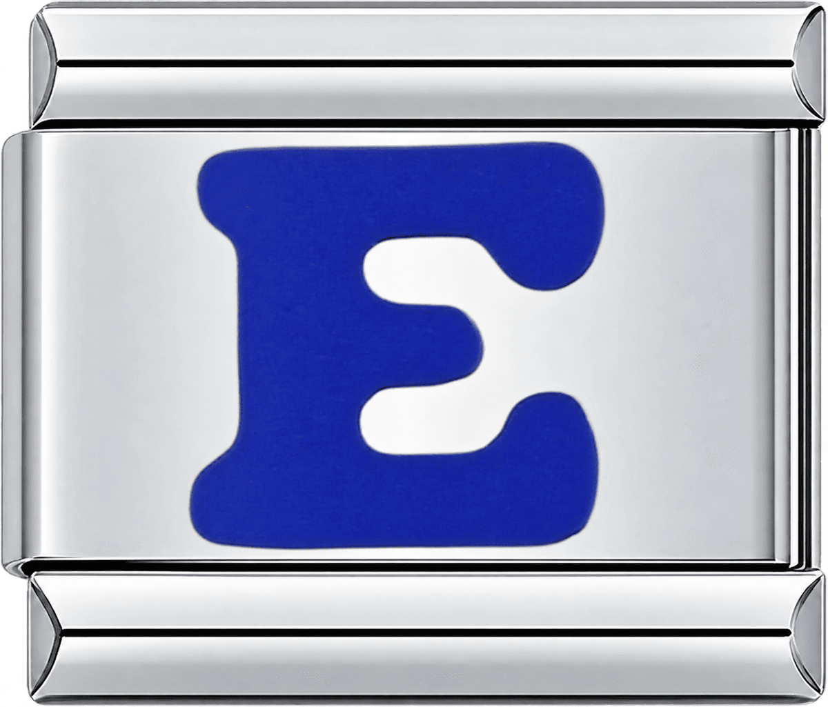 Blue Letter E Single Charm