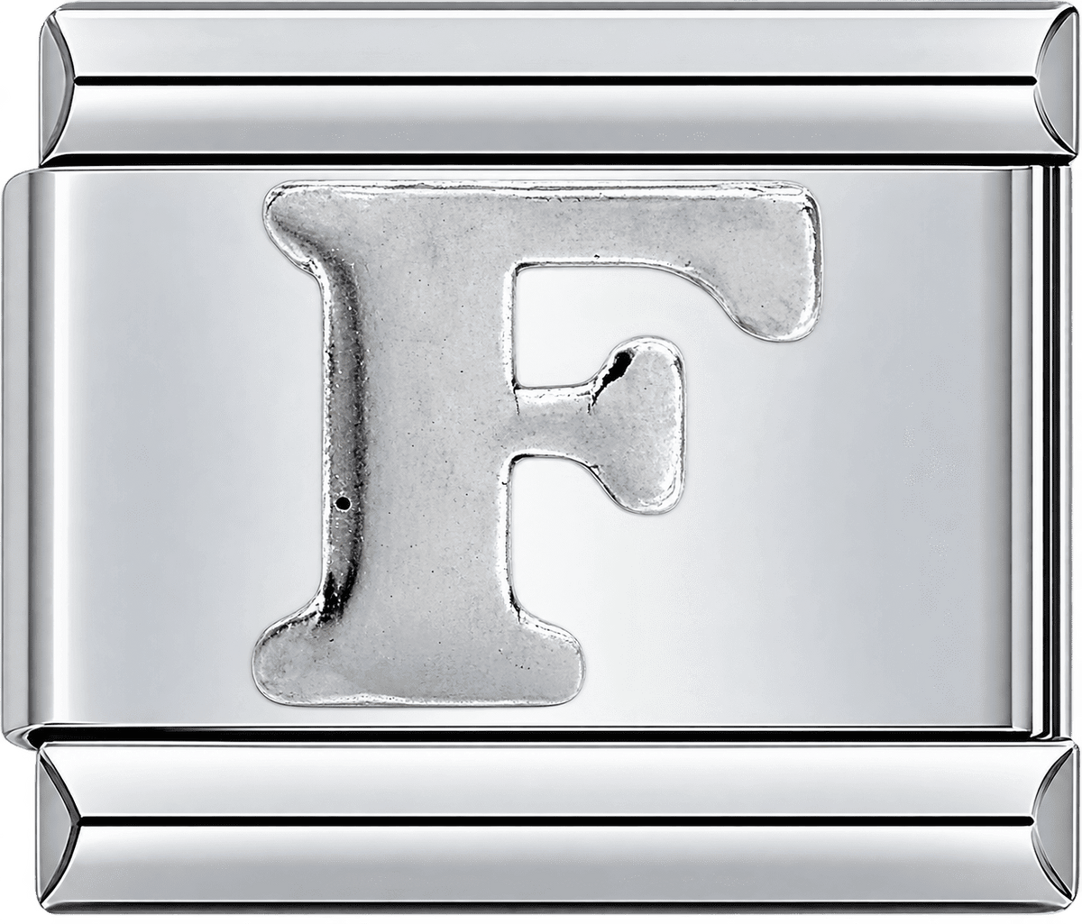 Silver Letter F Single Charm