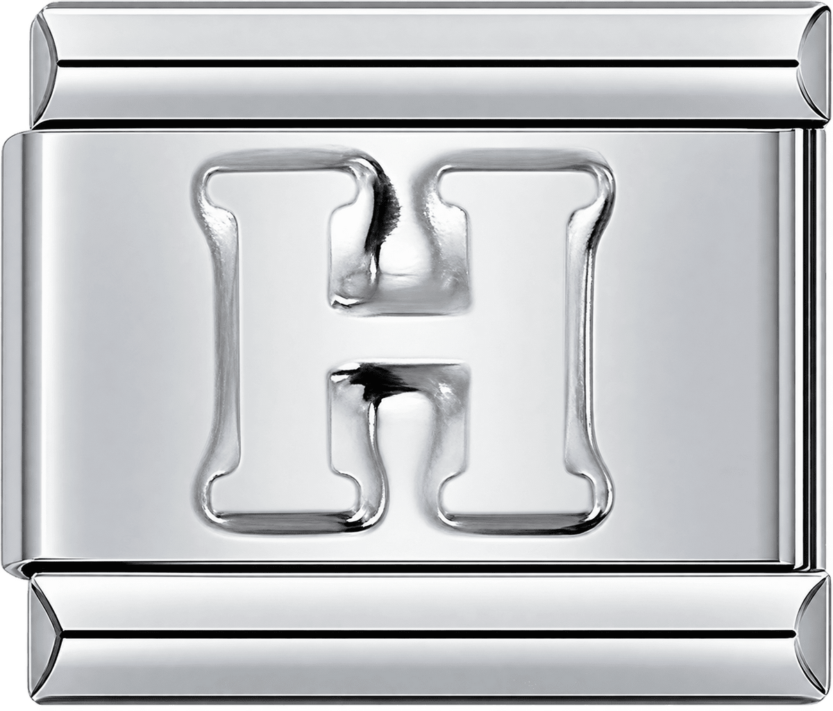 Silver Letter H Single Charm