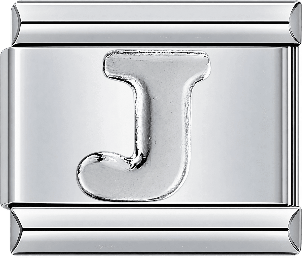 Silver Letter J Single Charm