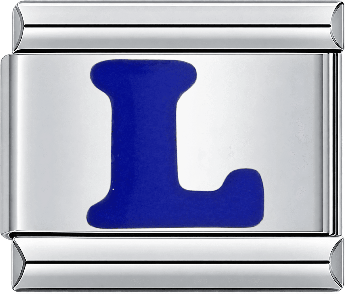 Blue Letter L Single Charm