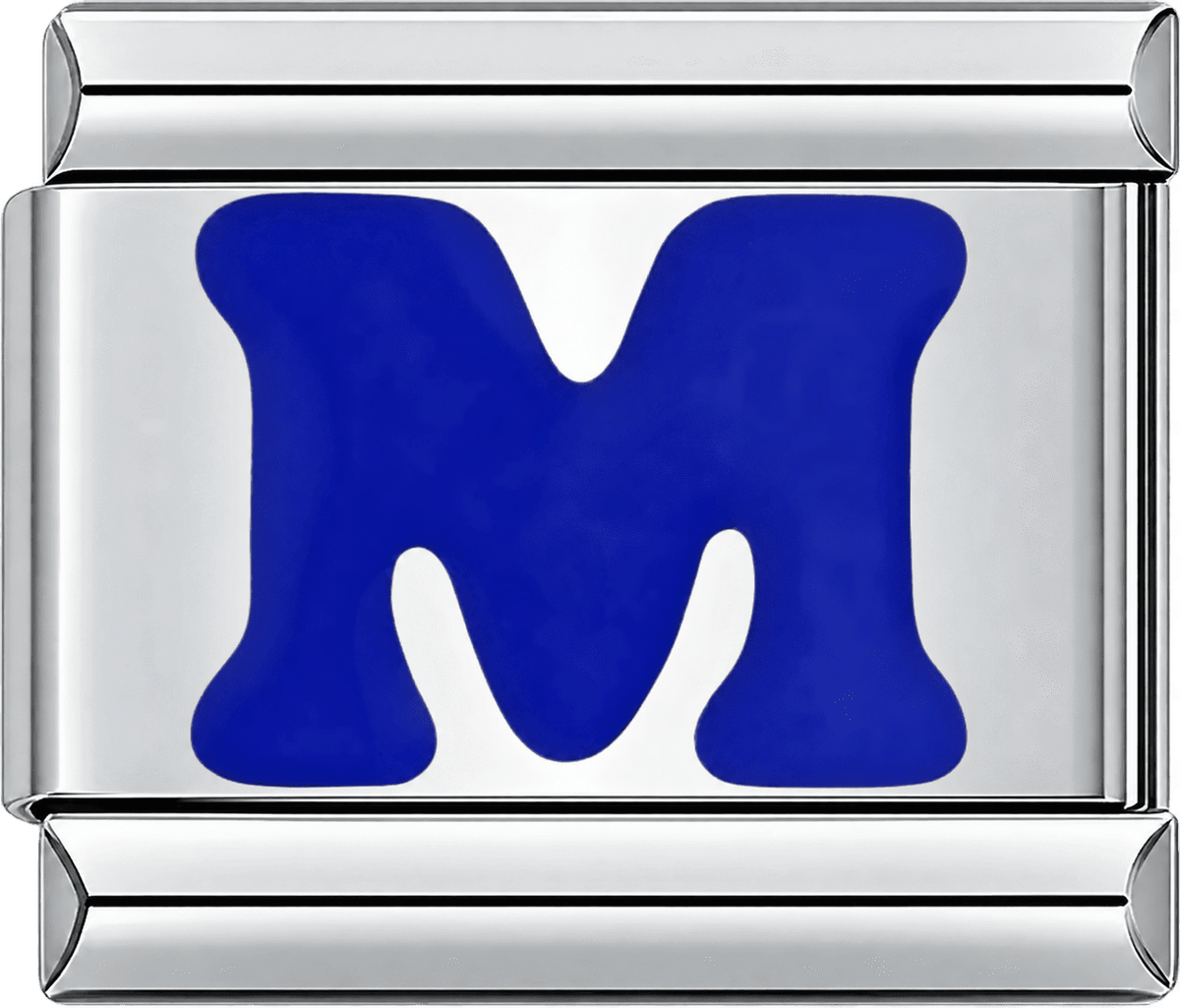 Blue Letter M Single Charm