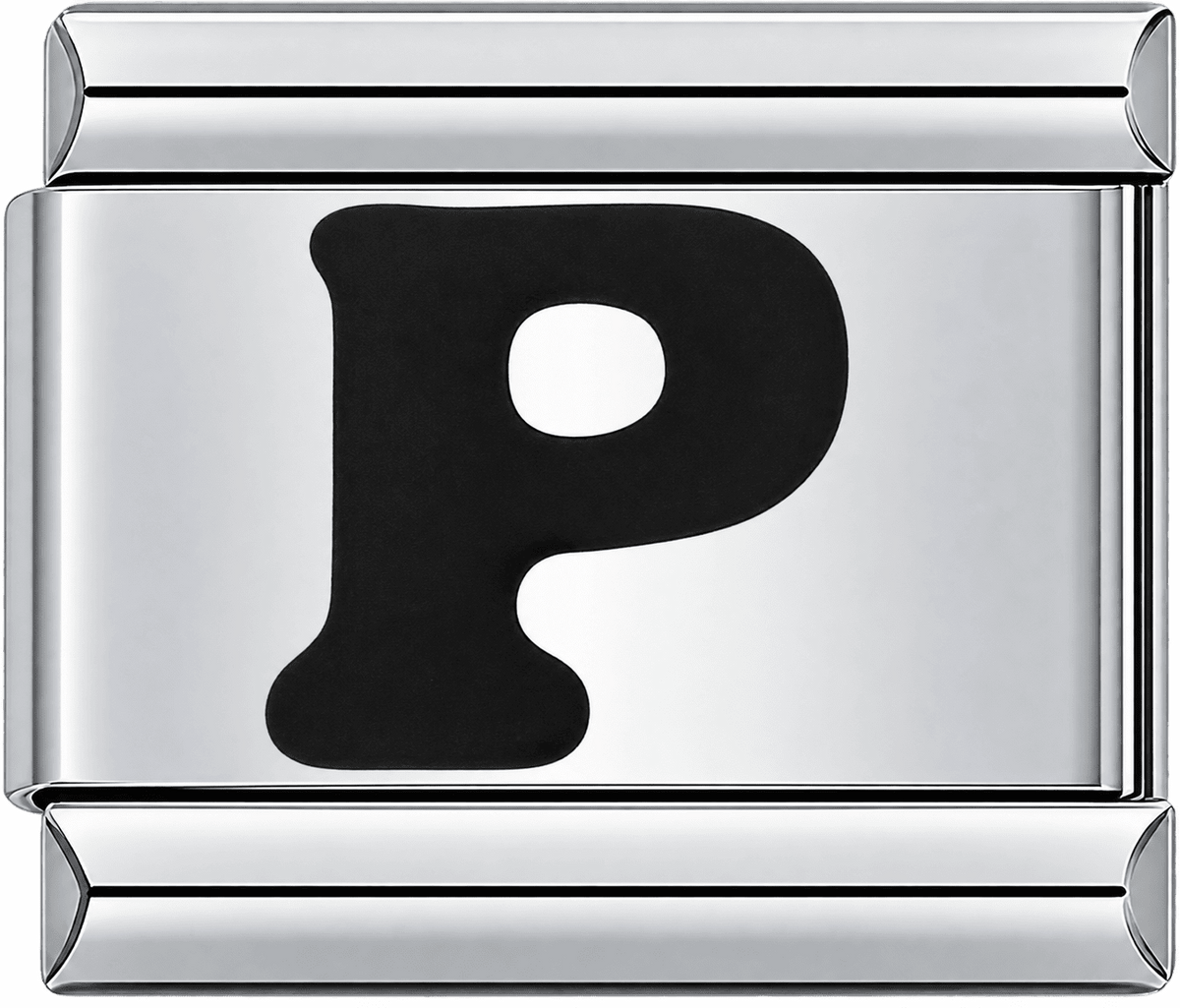 Black Letter P Single Charm