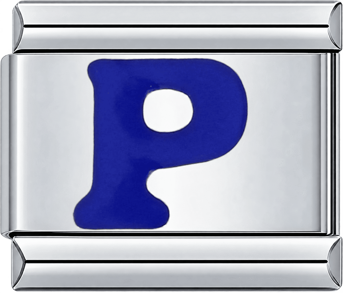 Blue Letter P Single Charm