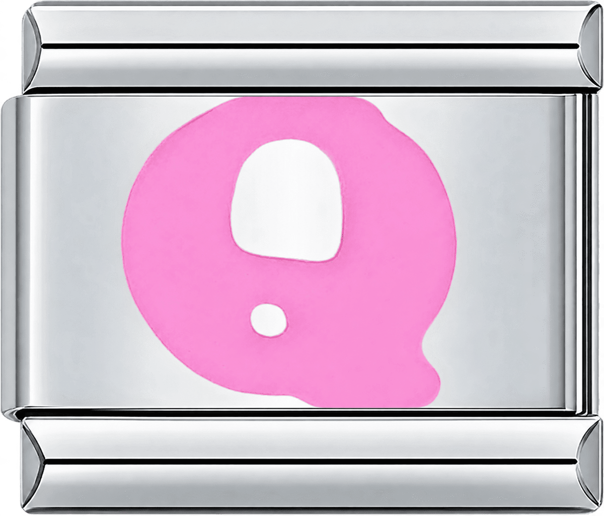 Pink Letter Q Single Charm