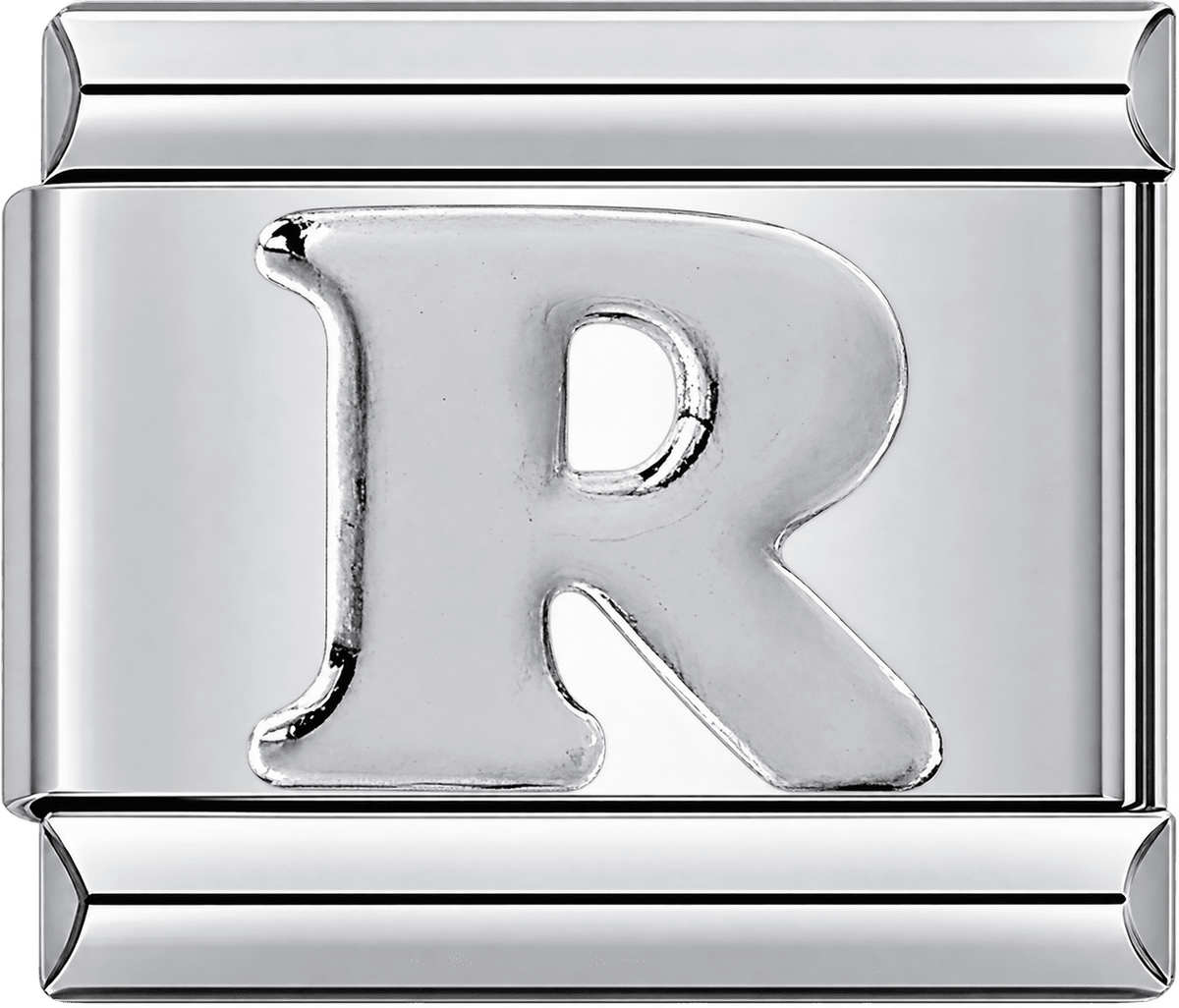 Silver Letter R Single Charm