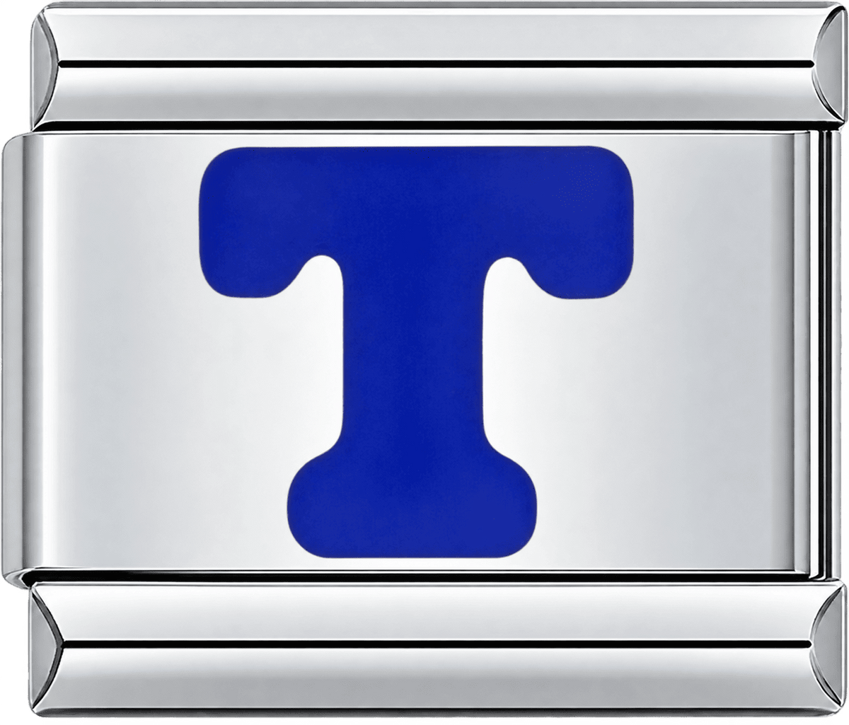 Blue Letter T Single Charm