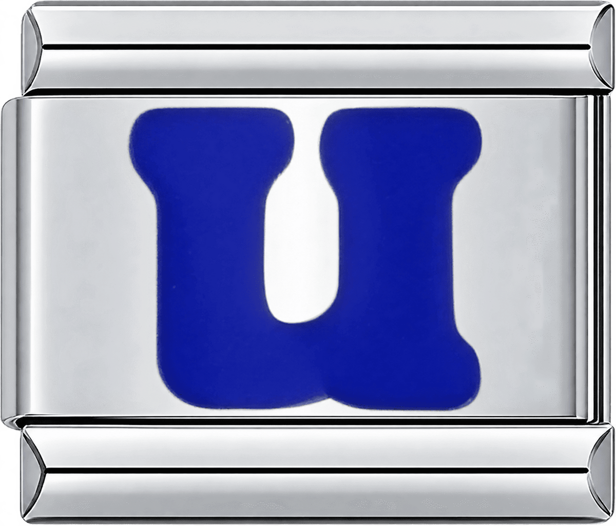 Blue Letter U Single Charm