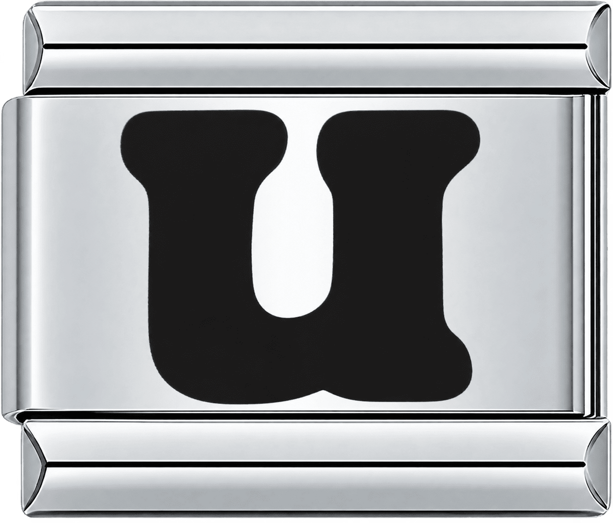 Black Letter U Single Charm