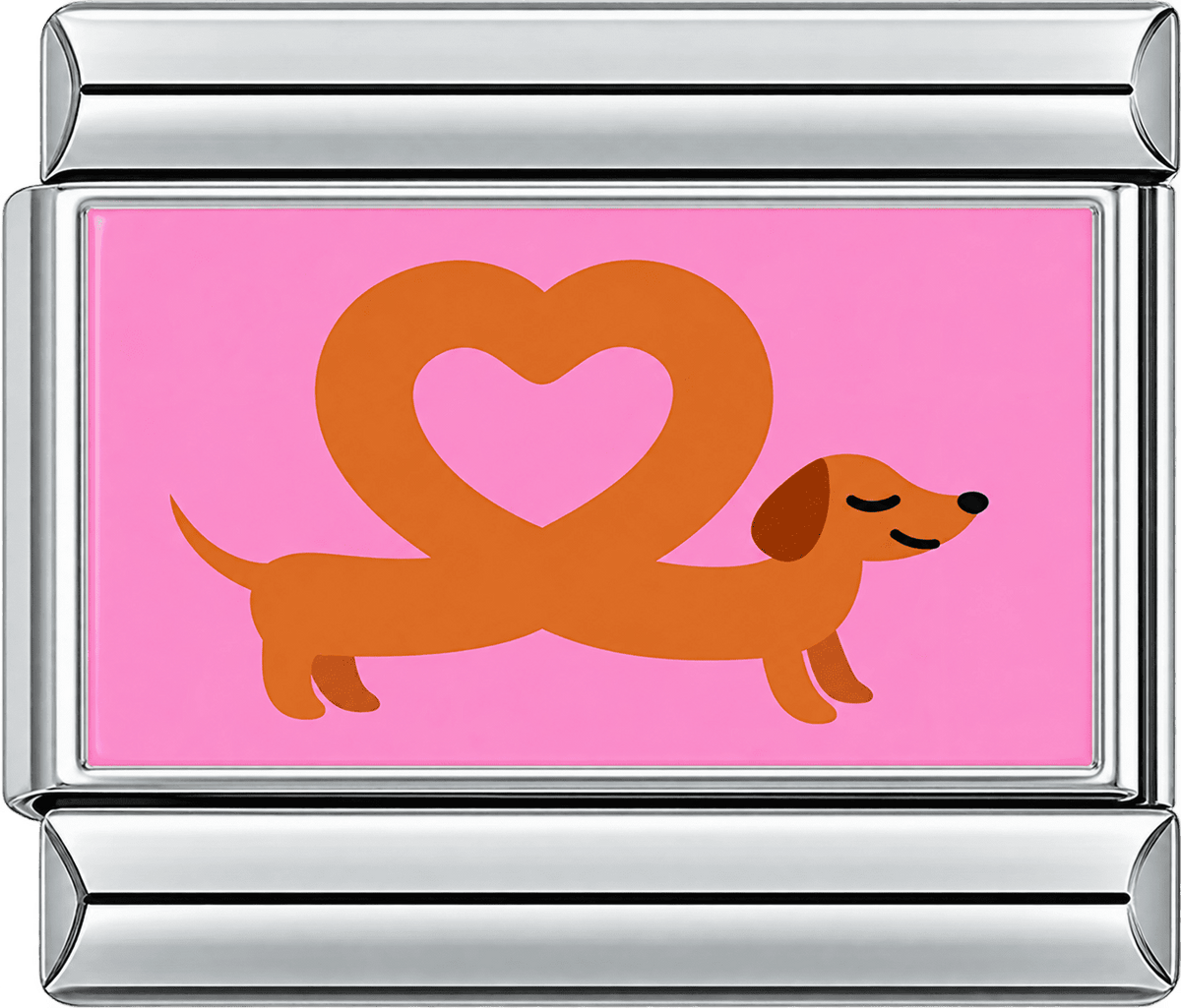 Heart Dachshund Single Charm