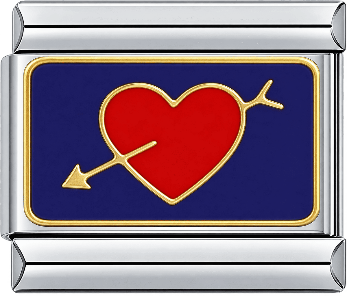 Cupid Arrow Heart Single Charm