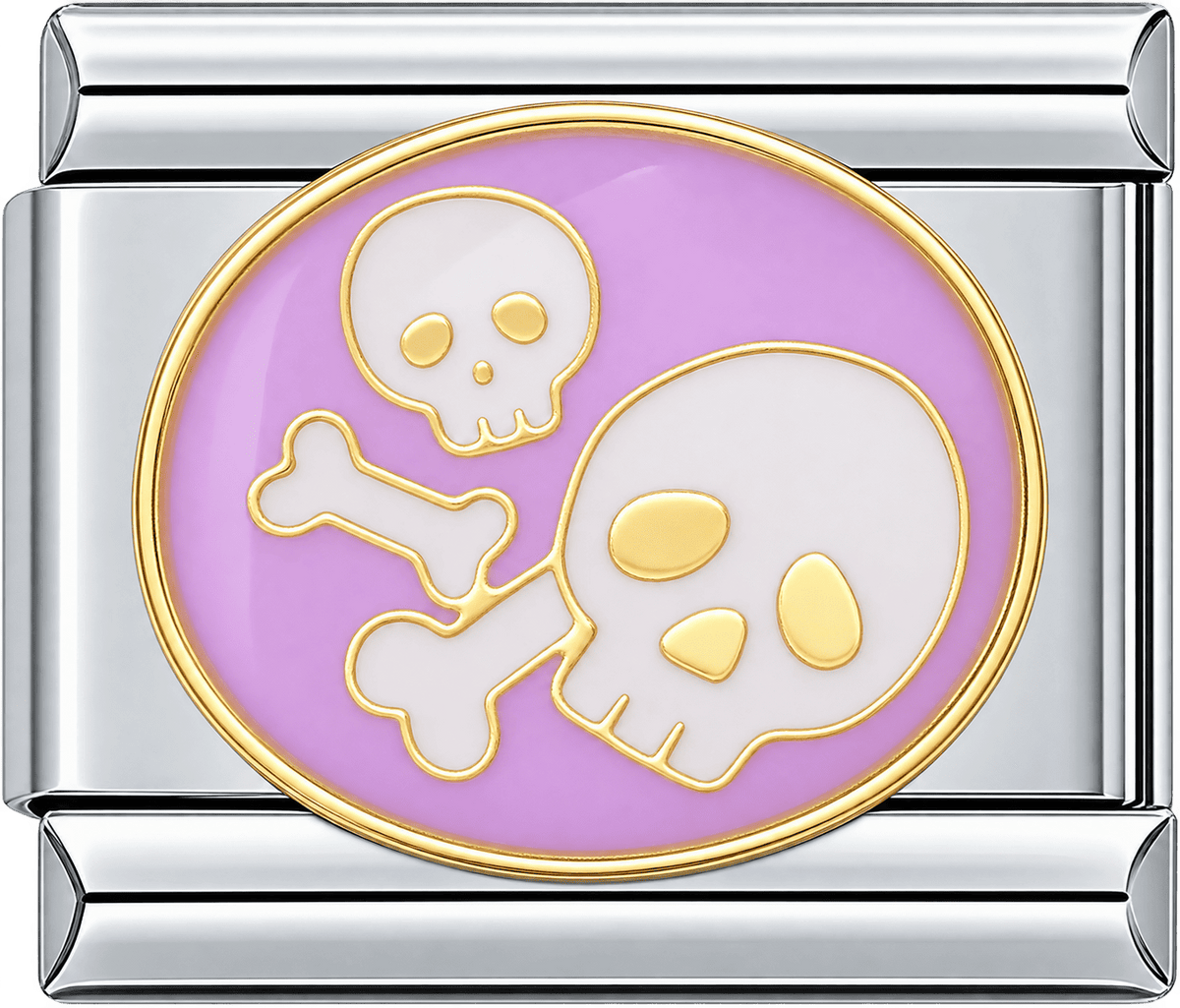 Purple Skull & Bones Halloween Single Charm
