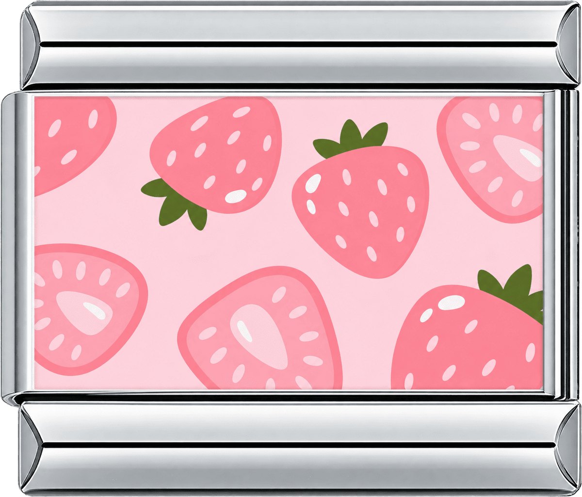 Pink Strawberry Pattern Single Charm