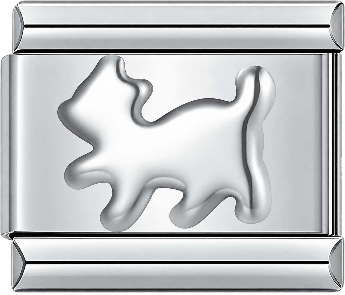 Silver Puppy Single Charm