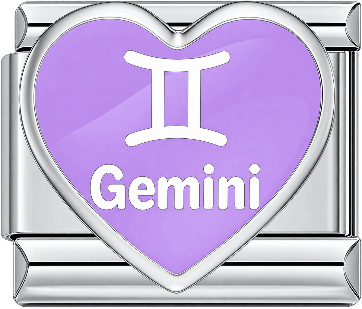 Heart Gemini Single Charm