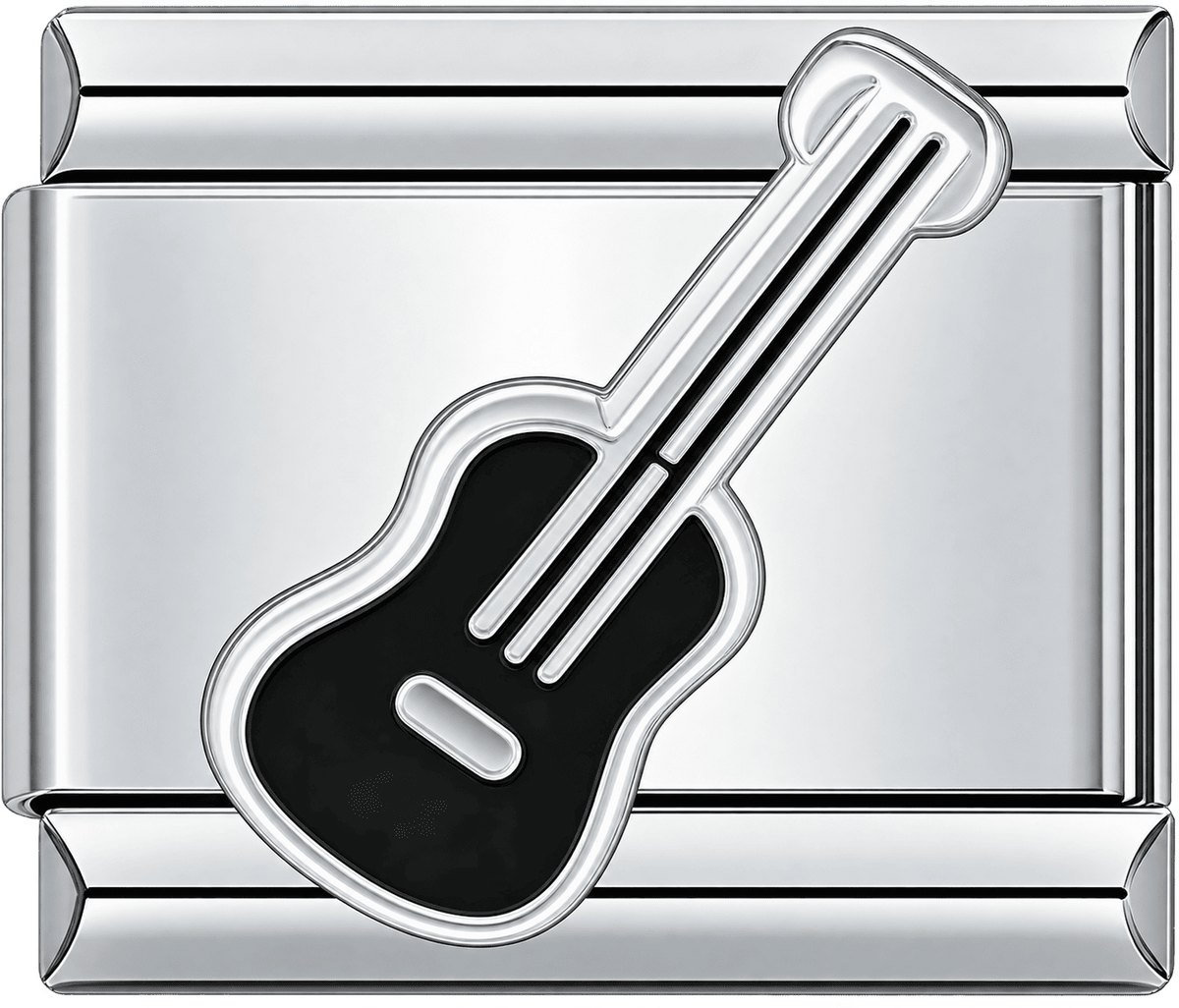 Black Guitar Single Charm