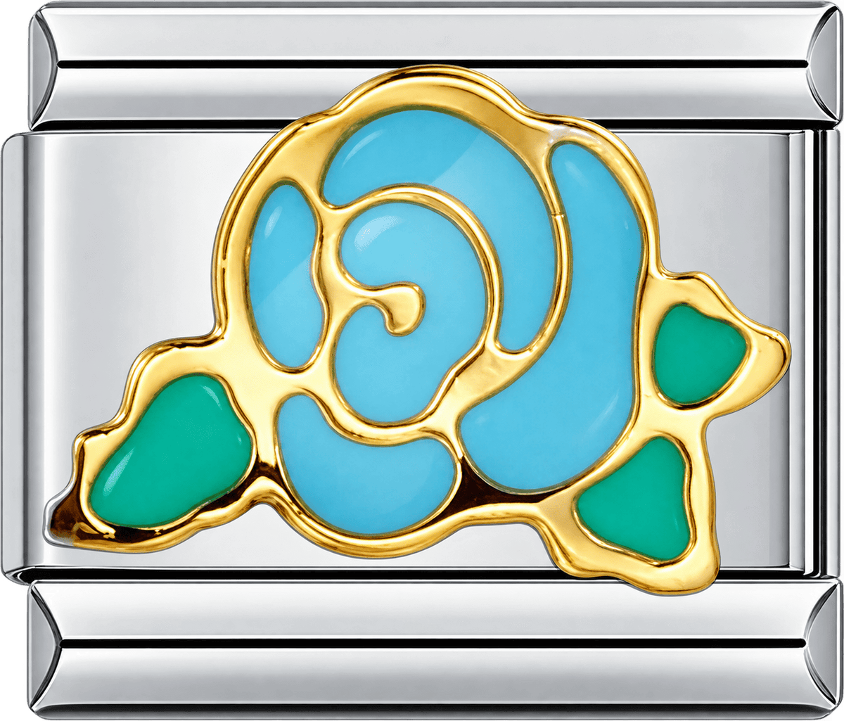 Ocean Blue Rose Single Charm