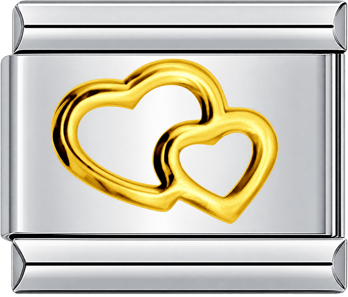 Golden Double Heart Single Charm