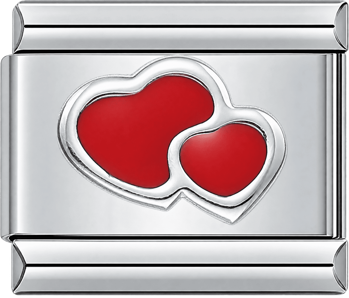 Red Double Heart Single Charm