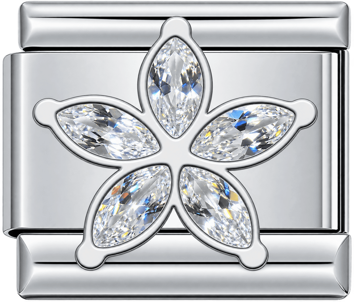 Crystal Flower Single Charm