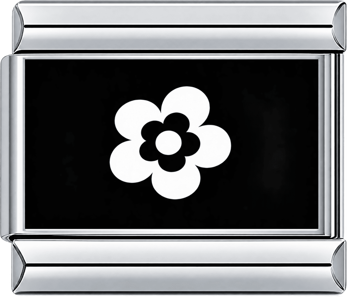 Black & White Daisy Single Charm