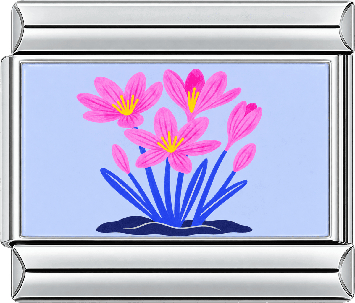 Pink Lily Flowers Single Charm
