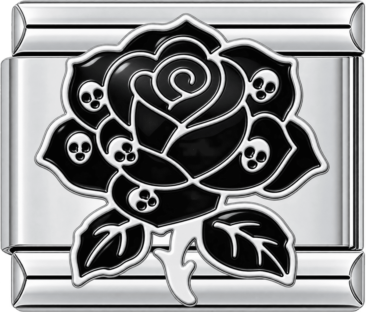 Skull Rose Single Charm