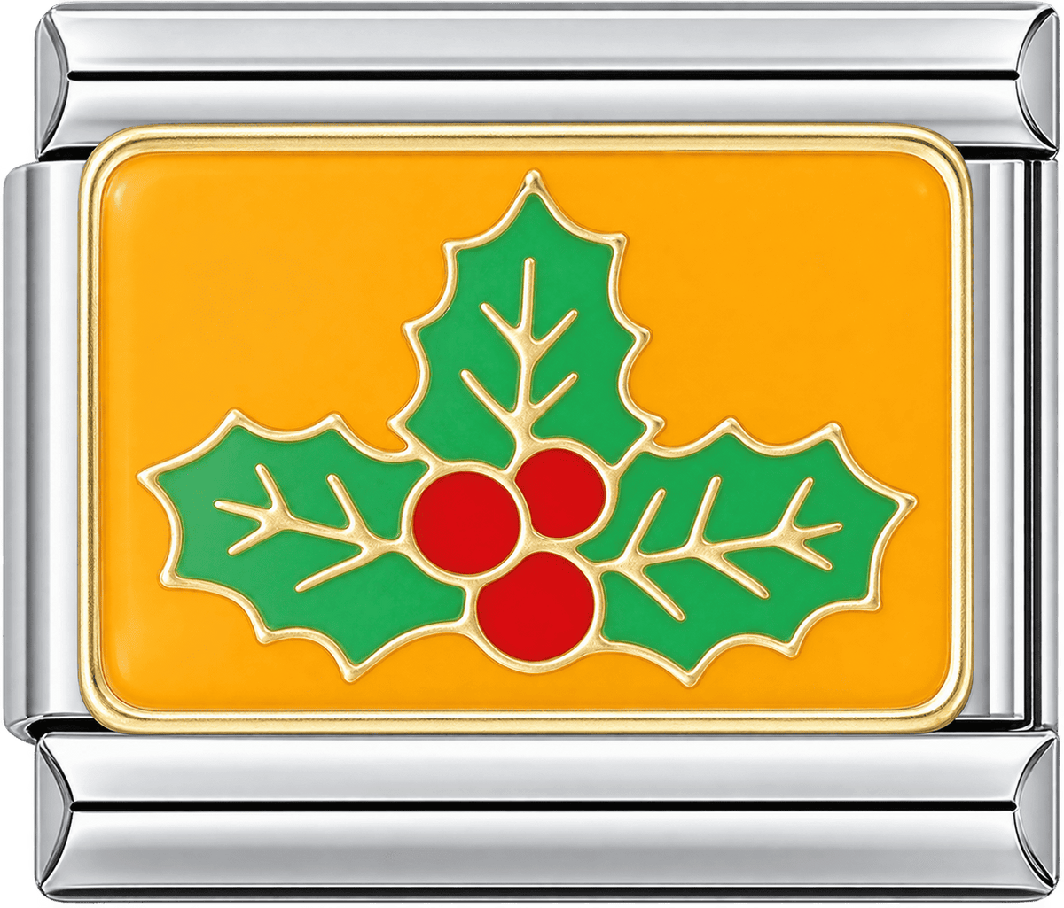 Holly Leaves & Berries Single Charm