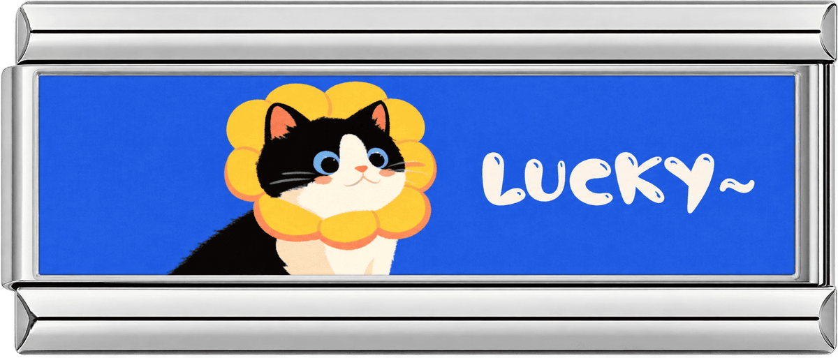 Lucky Flower Cat Double Charm