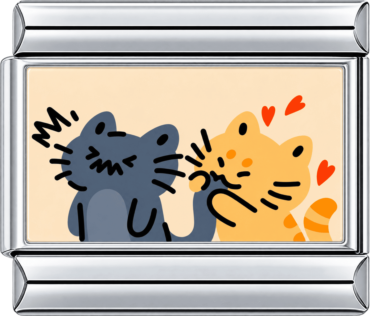 Playful Cat Duo Single Charm