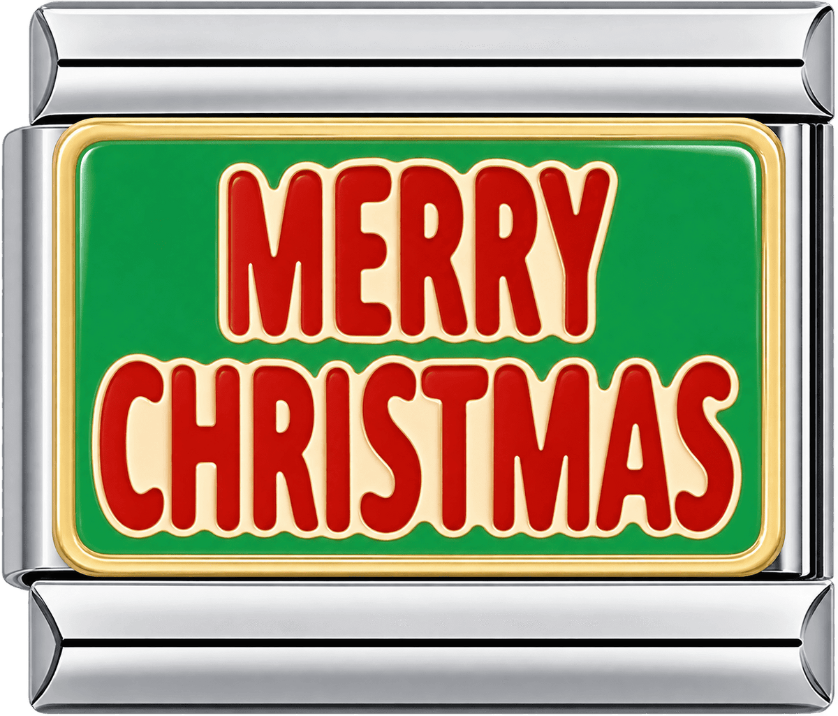Merry Christmas Green Single Charm
